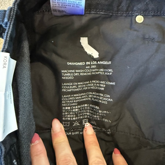 AG Adriano Goldschmied Women's Straight Leg Black Jeans, Nebula size 31 NWT - Picture 11 of 13